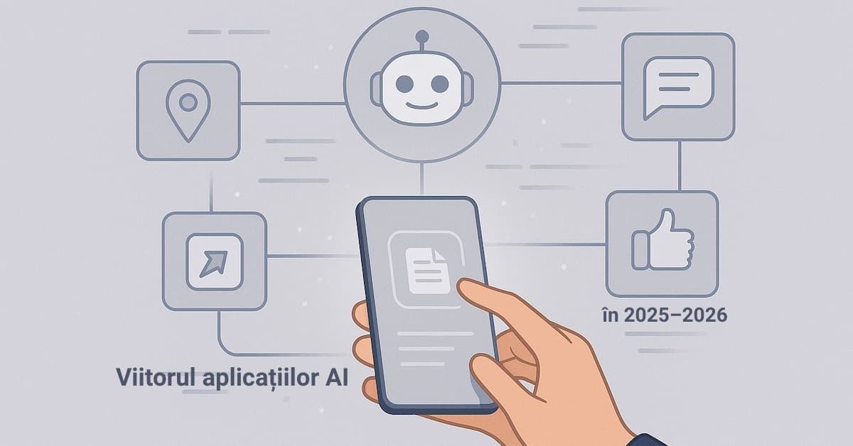 Aplicații AI esențiale și gratuite în 2025 7 Icon AI conectat la grafice de creștere și glob digital