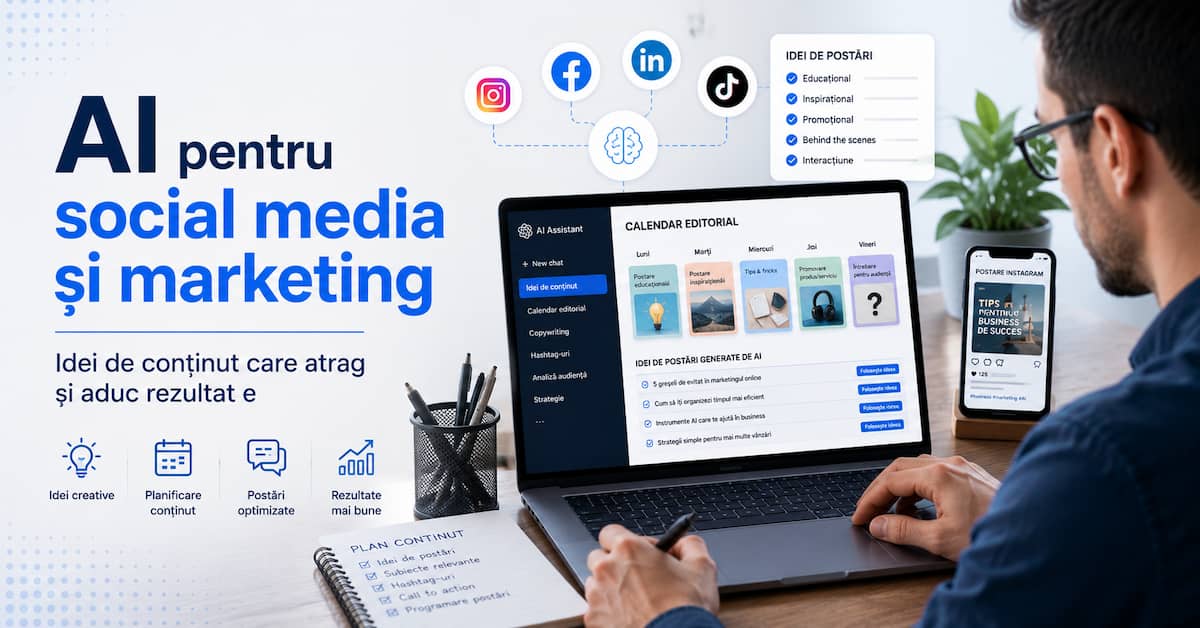 ChatGPT pentru afaceri utilizat pentru generarea ideilor de conținut și planificarea postărilor