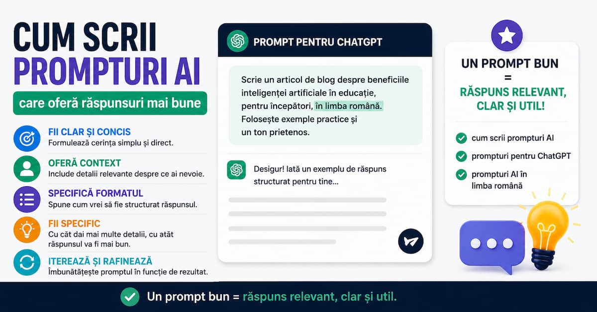 exemplu de prompturi AI pentru a obține răspunsuri relevante și utile
