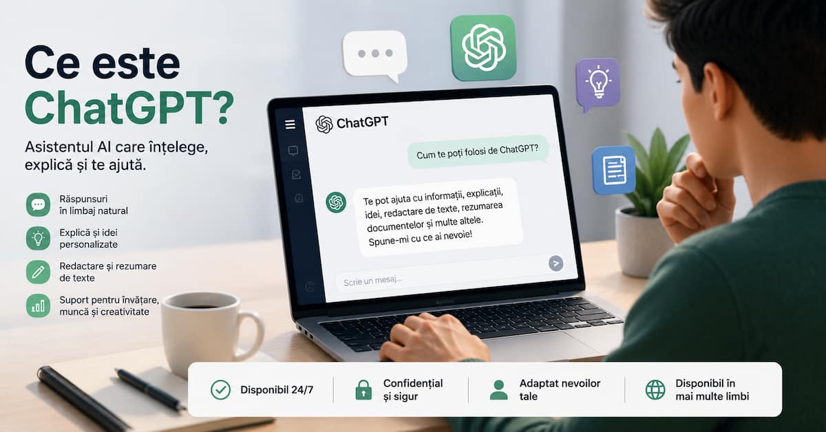 ce este ChatGPT ilustrat printr-un asistent AI conversațional
