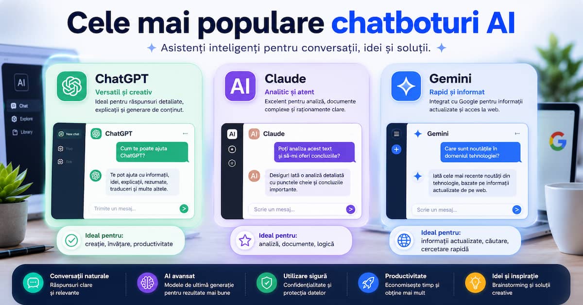 cele mai populare chatboturi AI