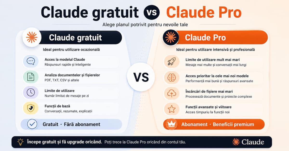 comparație claude gratuit și claude pro