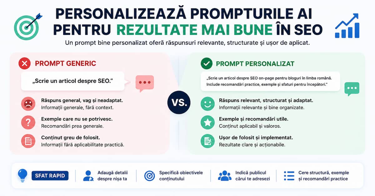 prompturi pentru optimizare și rezultate mai bune în SEO