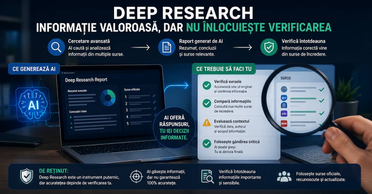 verificarea informațiilor Deep Research